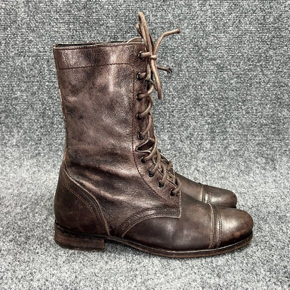 All Saints Shoes - All Saints Spitalfields boots Women's 8 Rustic Brown Leather Moto Combat Lace Up